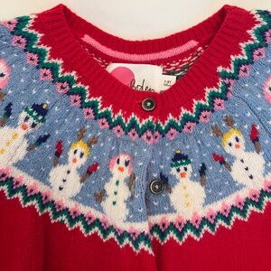 Boden girls snowman cardigan size 7-8